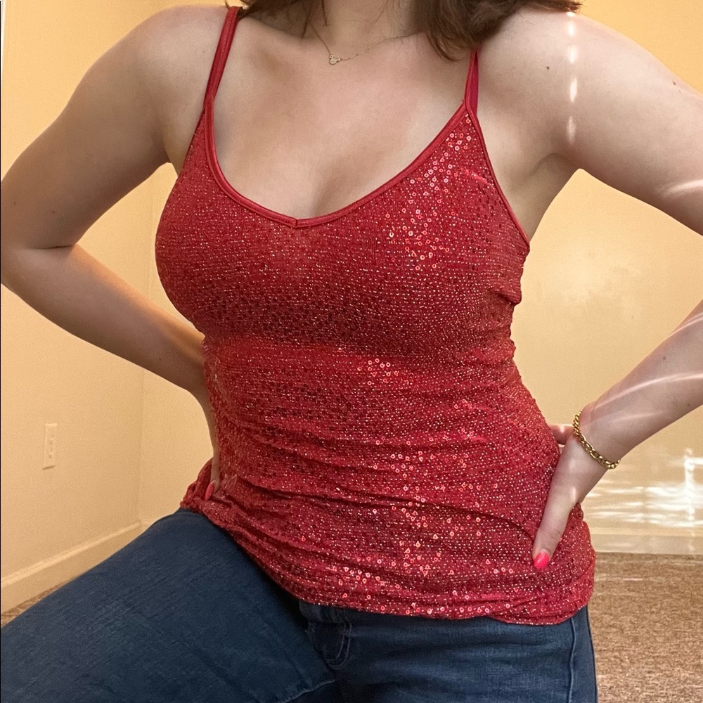 Red Sequin Tank
